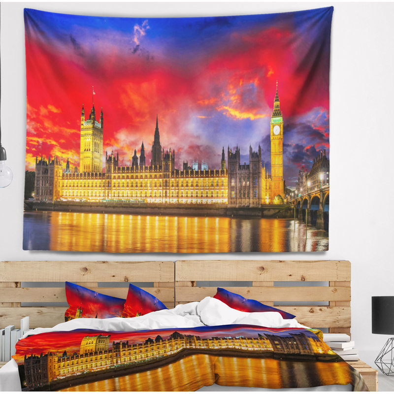 Tapisserie «Cityscape House» à River Thames, H 32 po x l 39 po