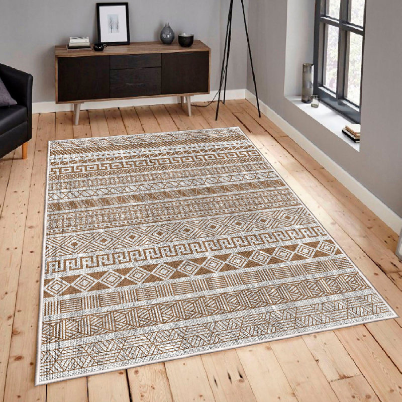 Luxurious Cotton Area Rug, 23.6 x 39.4 Inches | 100% Cotton, 1200 g/m² | Pile Height: 0.4 in, Total Thickness: 0.3 in | Antibacterial, Non-Slip PVC Underside, Machine Washable | Elegant Camel & Grey Design for Home Decor