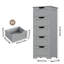 Armoire de salle de bain 5 tiroirs l 15,7 po x H 40,1 po x P 11,8 po, gris-1753992685-1770425386