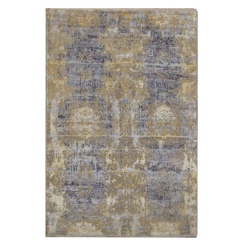 8X10 Oxidized Nepali Wool & Silk Area Rug