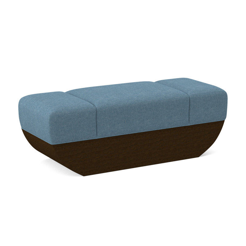 Ark Upholstered Bench, Edworth Ocean Viscose, American Walnut