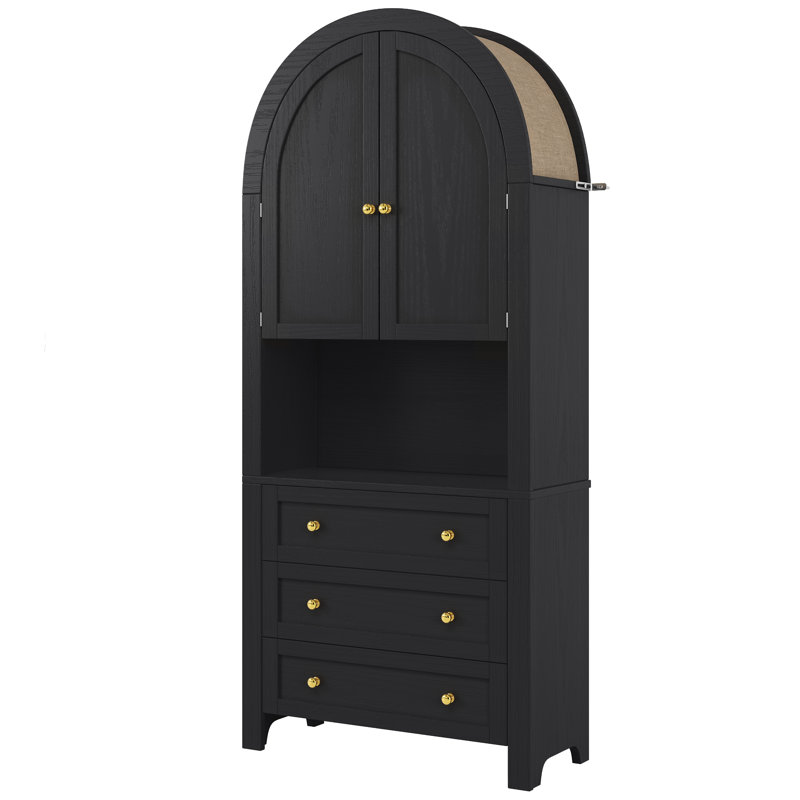 180cm Kitchen Pantry, Matte Black
