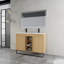 Meuble-lavabo autoportant 48 po avec double lavabo en résine