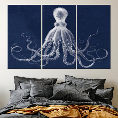Modern Printed Canvas Artwork: Dive into Underwater Animal Scenery,3P Wrapped Canvas