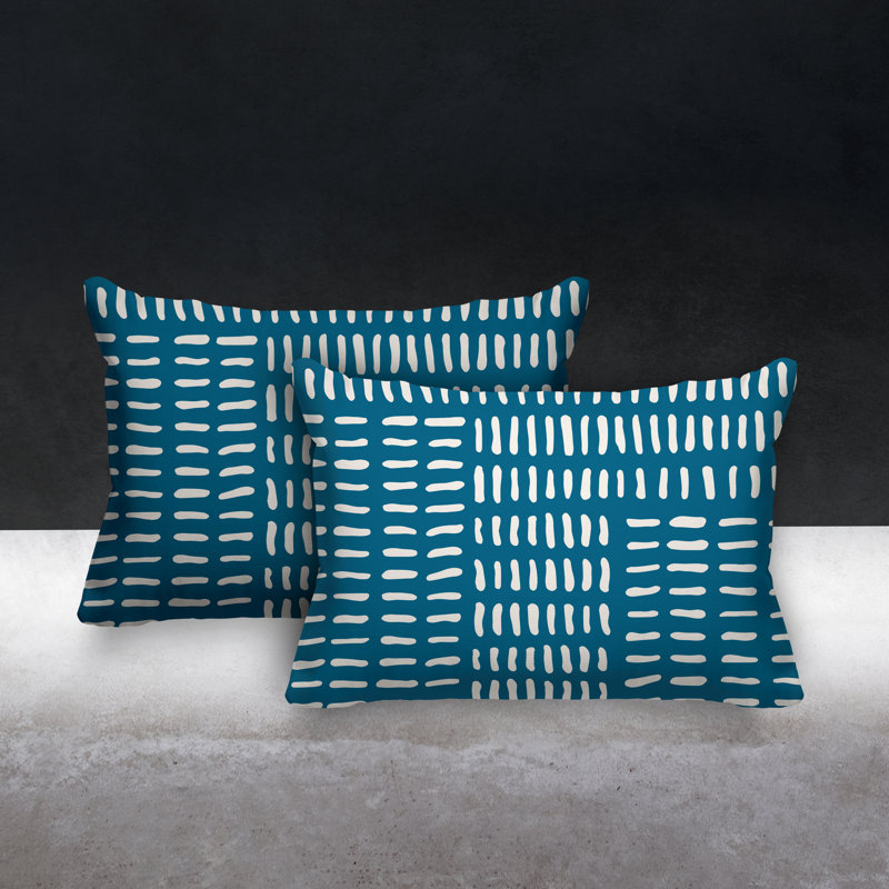 Coussin décoratif réversible intérieur / extérieur sans addition Garto, Turquoise
