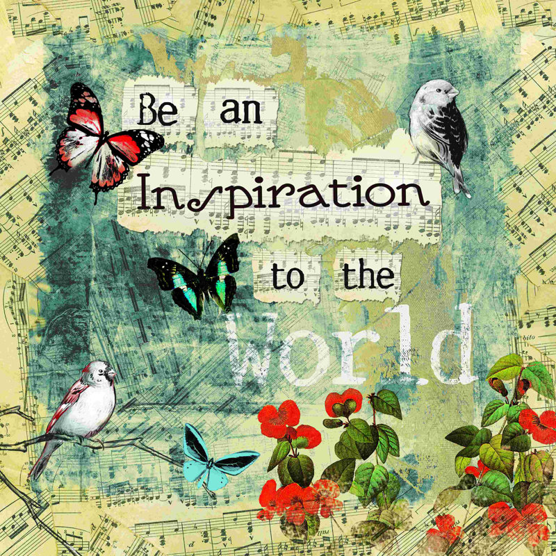 «Be Inspriation», art textuel sur toile tendue, H 12 po x l 12 po
