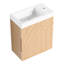 Meuble-lavabo mural 18,5 po avec lavabo en résine, porte simple à fermeture douce, bois naturel, conçu pour optimiser l'espace