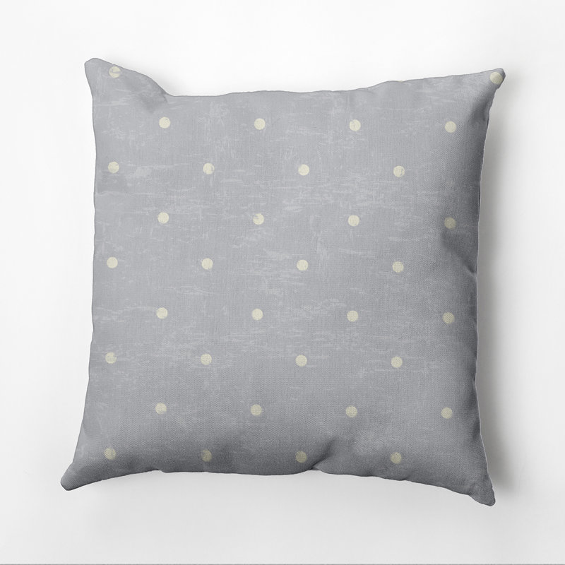 Surf, Sand, & Sea Dot Square Pillow Cover & Insert, 18" H x 18" W, Gray