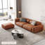 Canapé modulaire orange en cuir véritable-1982965377-1982965382