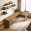 Bureau moderne en bois massif minimaliste en forme de L