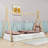 Twin Size Wooden Tent Floor Bed with Triangle Structure-1506752107