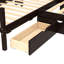 Lit simple avec disposition en L, lit gigogne et tablettes, lit plateforme avec rangement soigné, lit gigogne, tiroirs