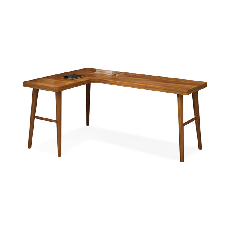 Rosewood L-Shaped Solid Wood desks, 29.53" H x 78.74" W x 47.24" D, Left Hand Return