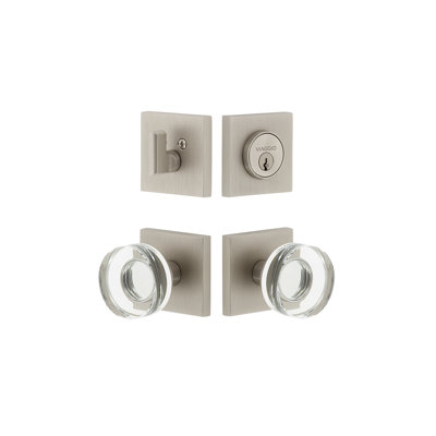 Viaggio Quadrato Rosette Complete Entry Set with Circolo Crystal Knob