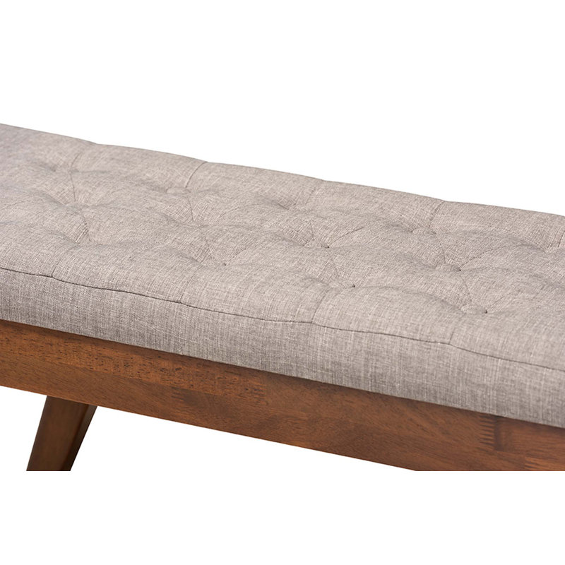 Polyester Upholstered Bench, Gray
