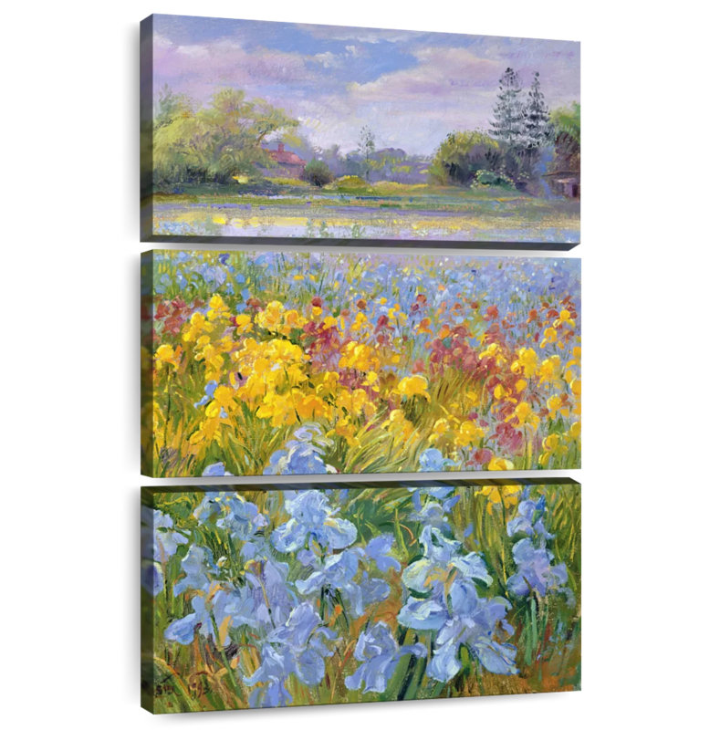 Alvord Irises Willow And Fir Tree, 65" H x 42" W