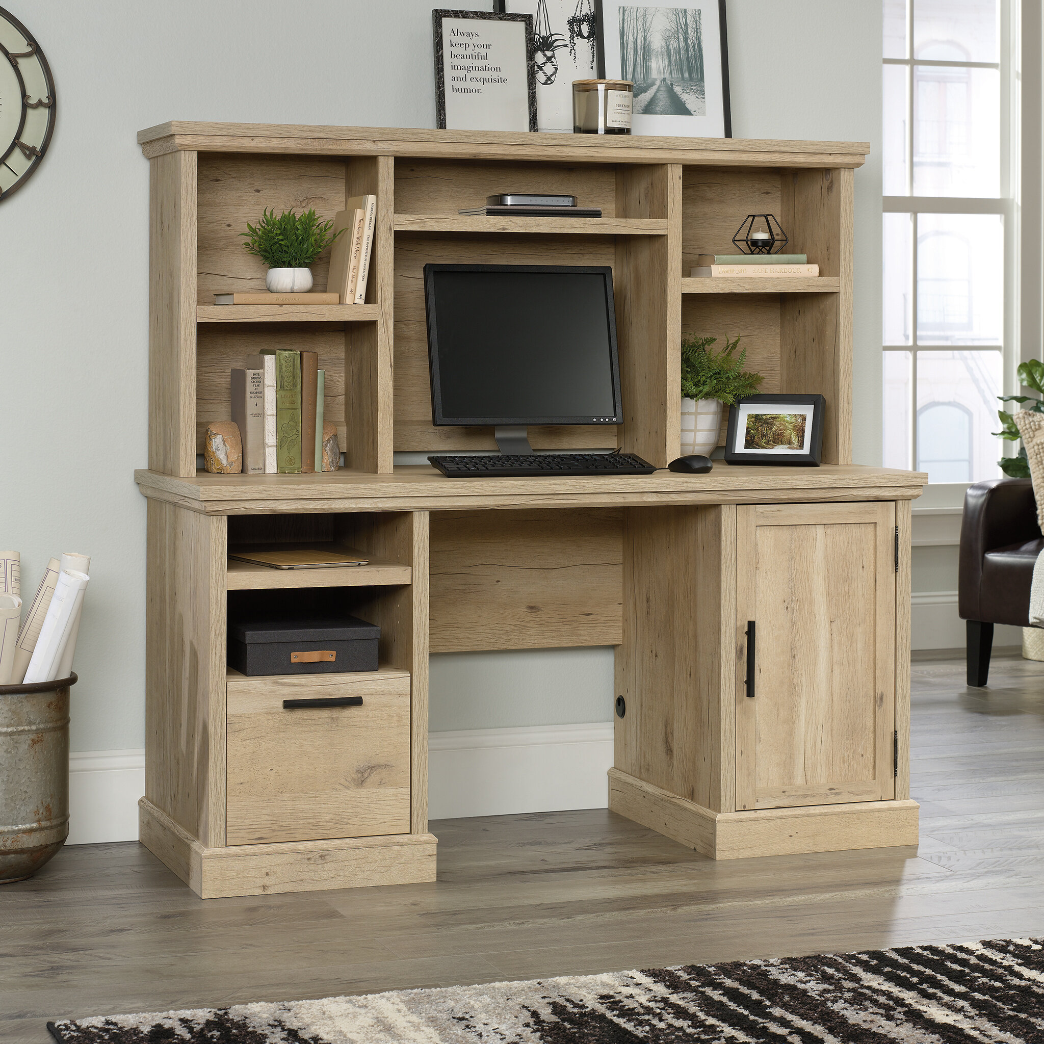 Exquisite bedroom desk with store hutch by ashley