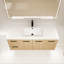 Meuble-lavabo mural 48 po avec lavabo, trois portes, une tablette et deux tiroirs
