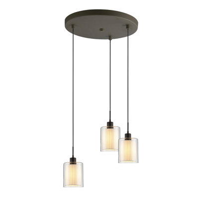Suspension cylindrique en grappe 3 lumières Pittsfield