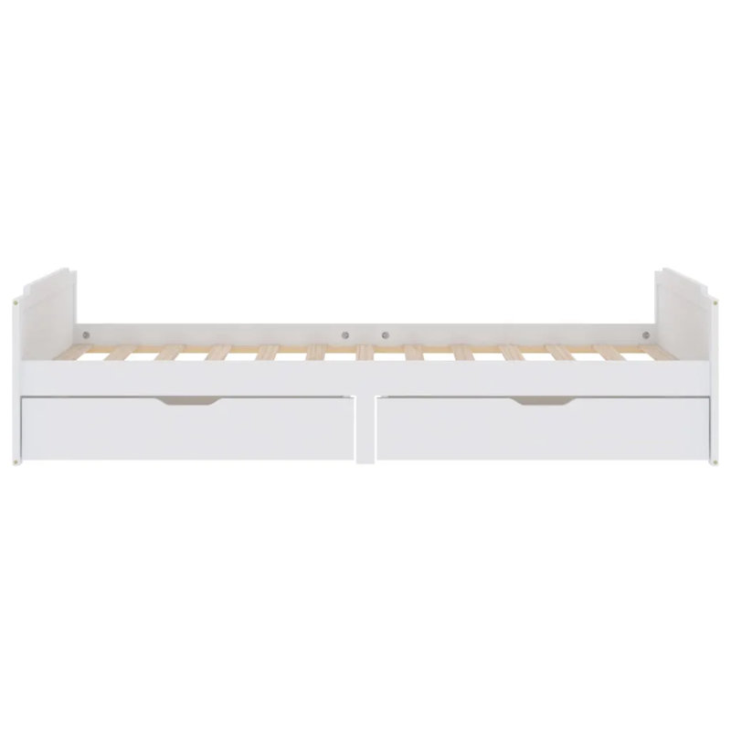 Addonis EU Single - 90 X 200 Cm Solid Wood Storage Bed, White