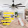 65" 6-Blade Reversible Ceiling Fan With Lights And Remote Control, 6-Speed, Timer Setting Quiet DC Motor