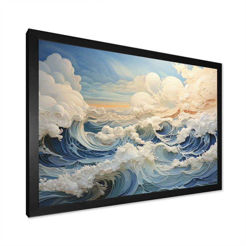 «Clouds Celestial Landscape II», impression d'art mural, Cadre photo noir, H 24 po x l 32 po x P 1 po