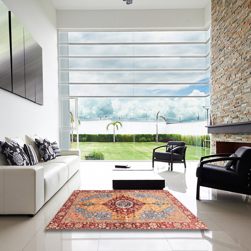Tapis abstrait moderne 3257, Carré 3 pi