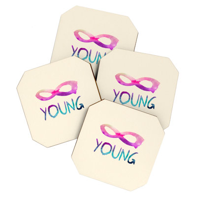Wood 4 Piece Coaster Set