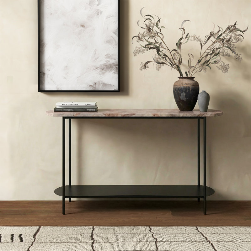 Macklyn Oval Marble Top Console Table