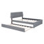 Lit plateforme tapissier avec lit gigogne simple TG et base solide, lit gigogne gris-1009071696