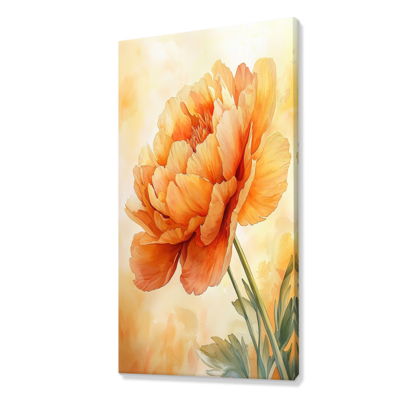 Art sur toile pivoines ensoleillées I, H 60 po x l 28 po, Toile tendue, Ne s’applique pas