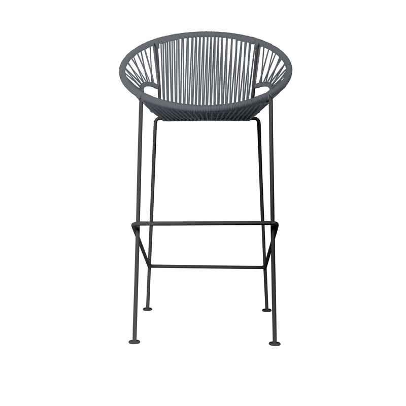 Tabouret à hauteur de comptoir fabriqué à la main Puerto, Noir, Gris