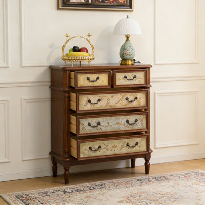 Artistic painted drawer accent chest