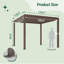 Pergola à persiennes, parasol d'extérieur avec cadre en métal et toit imperméable réglable-104879261