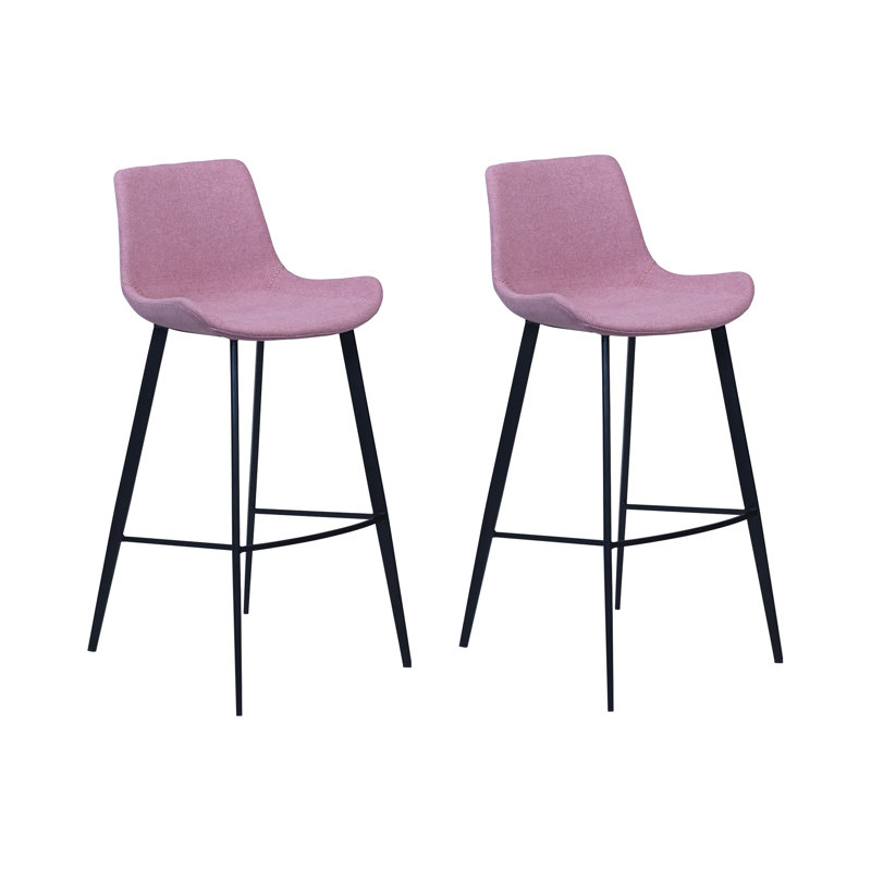 Hype Upholstered Counter Stool with Metal Frame, Fabric Dusty Rose, 103cm H x 50cm W x 50cm D
