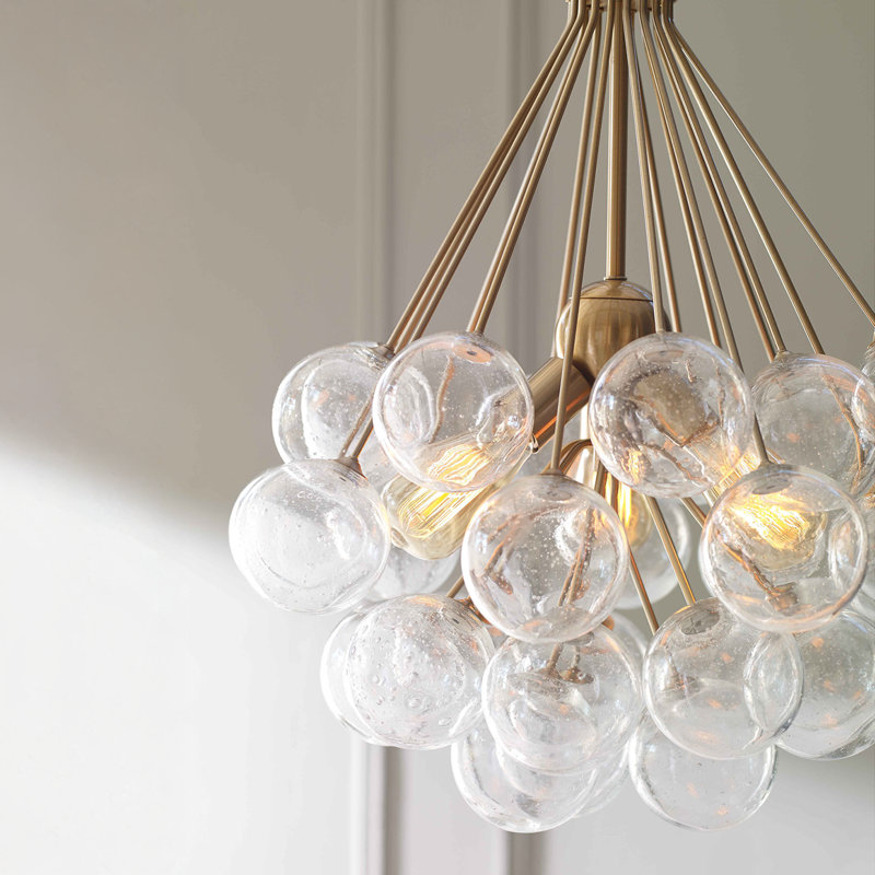 Lustre sphérique unique à 3 lumières Logan, Bronze satiné