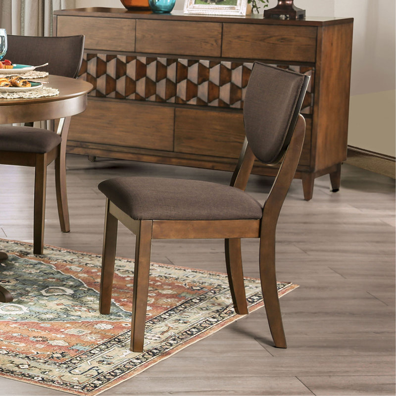 Ensemble de chaises d'appoint 2 pièces rembourrées en bois massif chocolat foncé