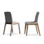 Chaise d'appoint à dossier solide gris et brun (ensemble de 2)