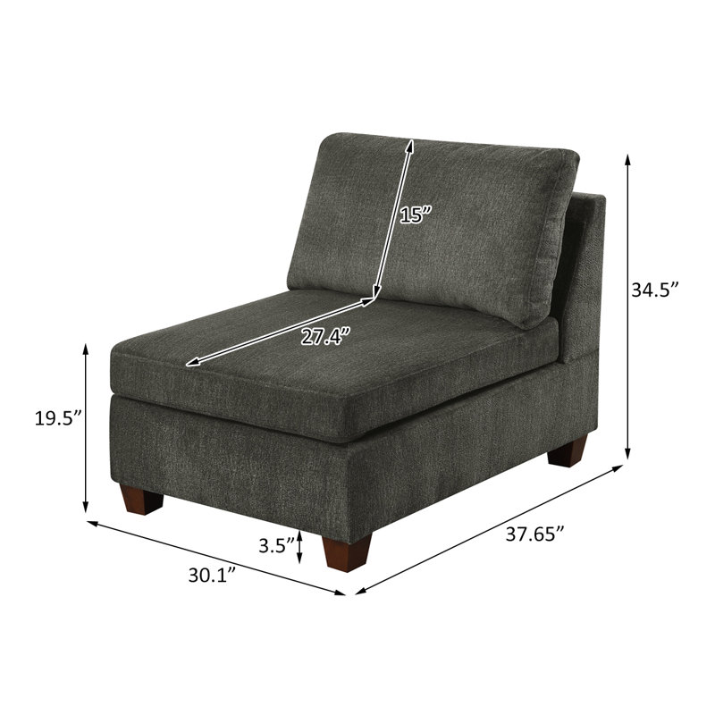Chair, Gray Chenille