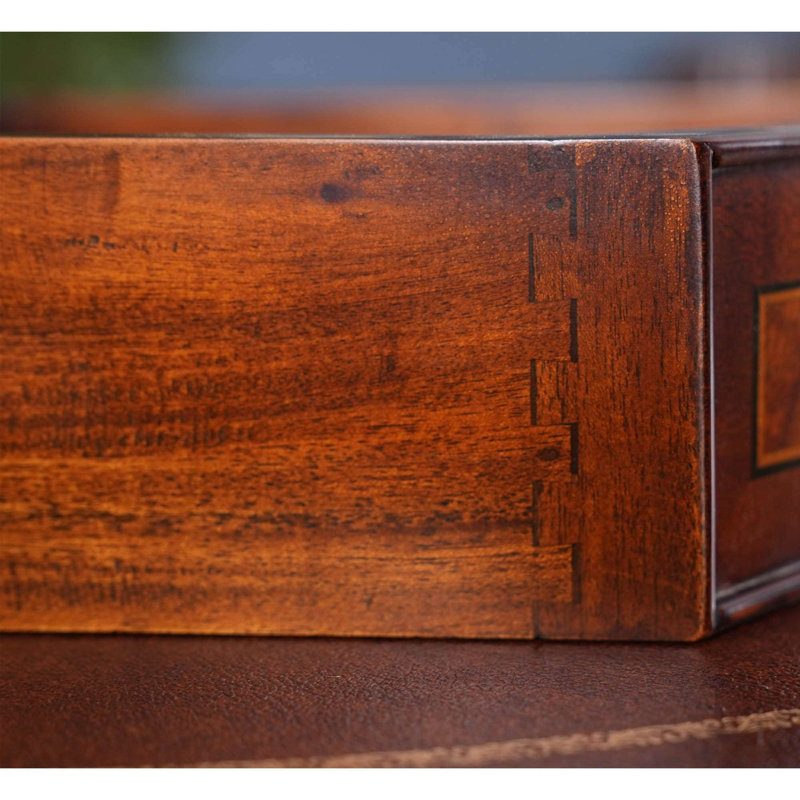Oval Solid Wood Base Writing Desk, Brown