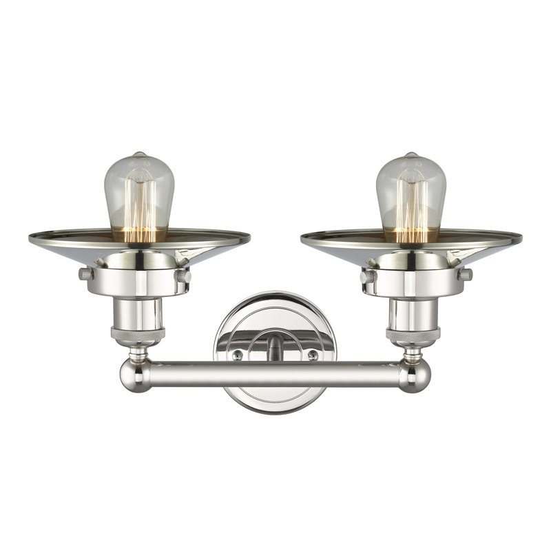 Éclairage pour meuble-lavabo à 2 lumières à intensité variable, Nickel poli, Nickel poli
