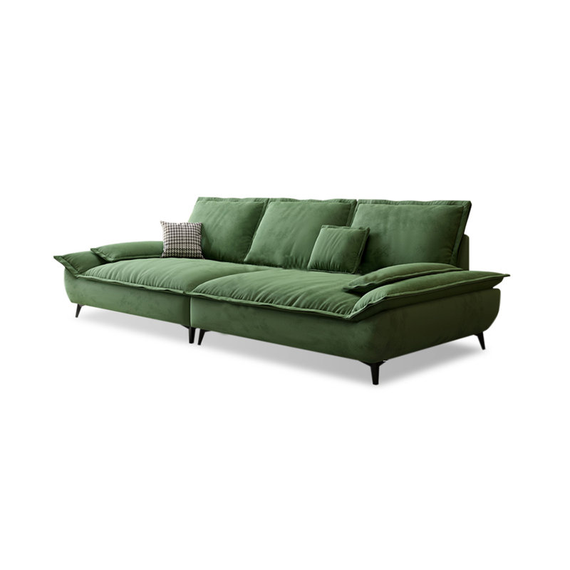 Coussin modulaire vert 100% polyester, H 31,5 po x l 110,24 po x P 47,24 po