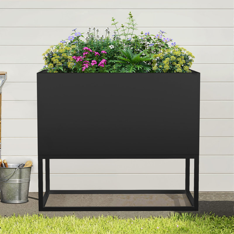 Boîte à fleurs élégante - Jardin élégant, H 36 po x l 47 po x P 18 po, Noir