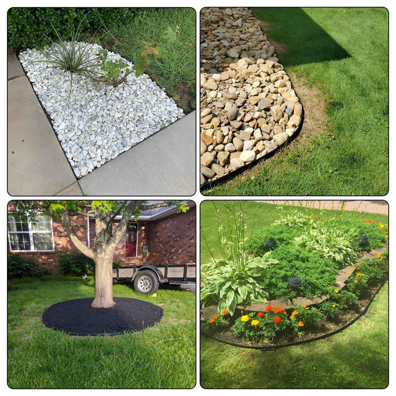 10cm H x 1000cm W Polyethylene Plastic Lawn Edging