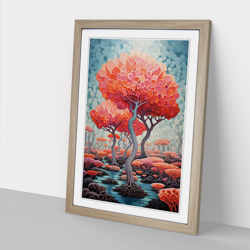 Single Picture Frame Print on Wood, Oak Framed, 46cm H x 34cm W