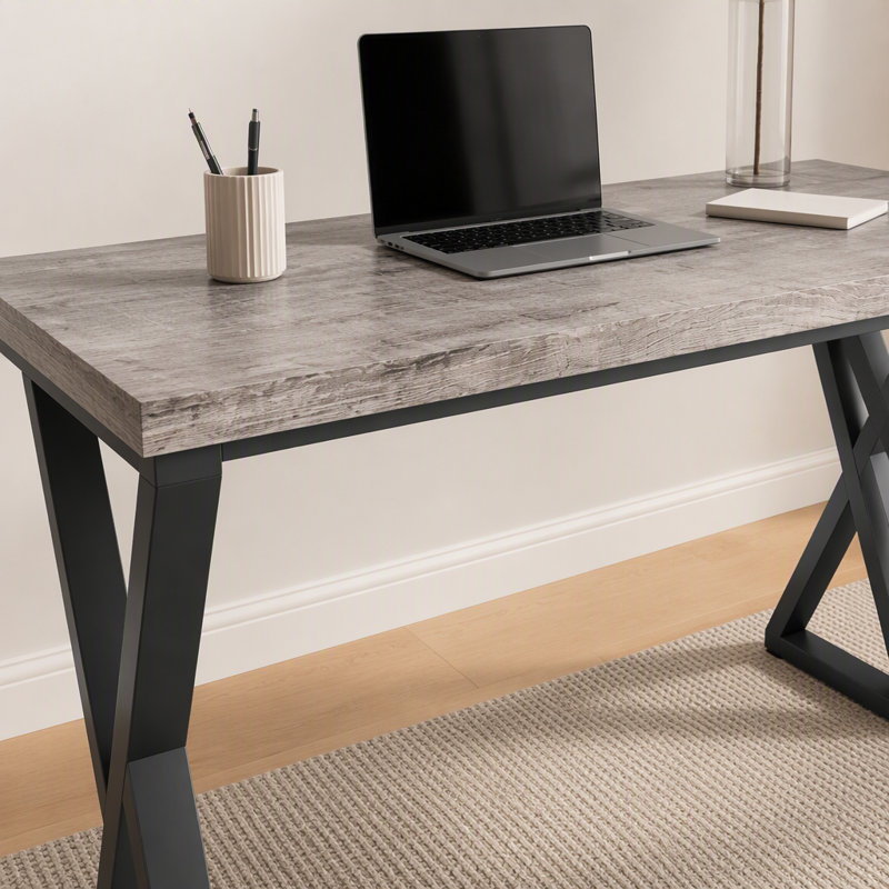 Heavy-Duty Computer Desk, 55" Simple Study Desk Writing Table