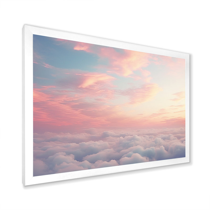 «Peach Sky Astral Symphony IV», reproduction, Cadre simple blanc, H 24 po x l 32 po x P 1 po