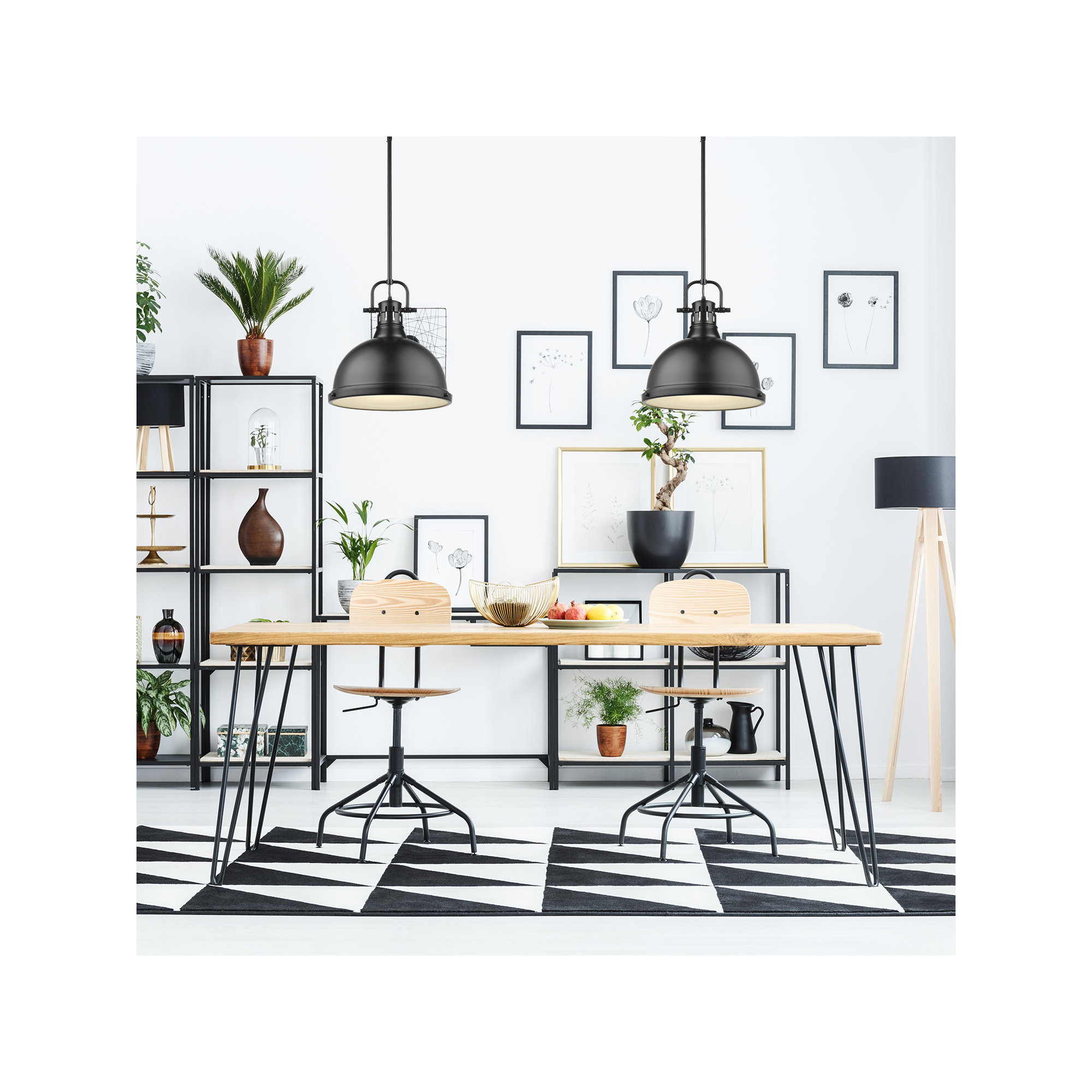 Calico Single Light Steel Dimmable Pendant, Matte Black, Matte Black