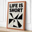 Life Is Short Typography 1 Piece Wrapped Canvas Wall Art-1648490773-1648490793