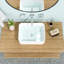 Lavabo de salle de bain en céramique 48 x 38 cm - Élégant et robuste, à faible absorption d'eau, texture lisse, style contemporain blanc, facile à nettoyer